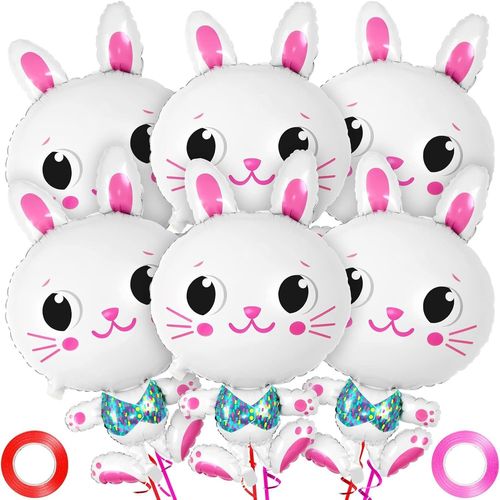 ChicSlick-6 Pcs Ballon Lapin Pâques, Ballon Helium Lapin, Ballon Lapin Anniversaire, Ballon De Pâques, Ballon Lapin, Parfait Pour Les Décorations De Fête D'Anniversaire Des Enfants De Pâques[X1781]