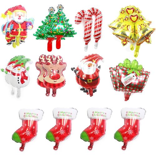 ChicSlick-Ballons En Aluminium De Noël Ballons De Noël Ballon Hélium Bonhomme De Neige Décoration De Ballons De Noël Mini Décoration Ballon En Film Aluminium Ensemble De Ballons De Noël[X2425]