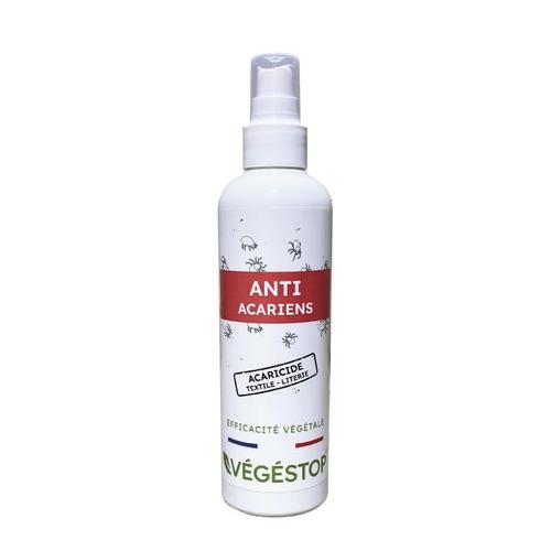 VEGESTOP Insecticide Anti Acariens - 250 ml - Spray vaporisateur - Odeur fraîche et agréable des huiles essentielles - Pour éradiquer les infestations ou traitement préventif pour allergies