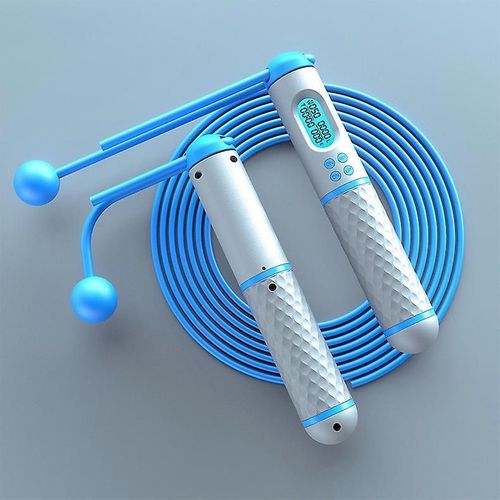Corde À Sauter Compteur Sans Fil De Saut Numérique Corde Réglable Sans Enchevêtrement Et Poignée Antidérapante Pour Le Fitness, Cordes À Sauter D'exercice Bleu