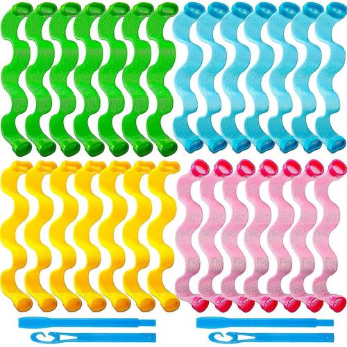 24 Pièces Bigoudis Boucles En Spirale Sans Vague De Chaleur Kit De Coiffure 25cm