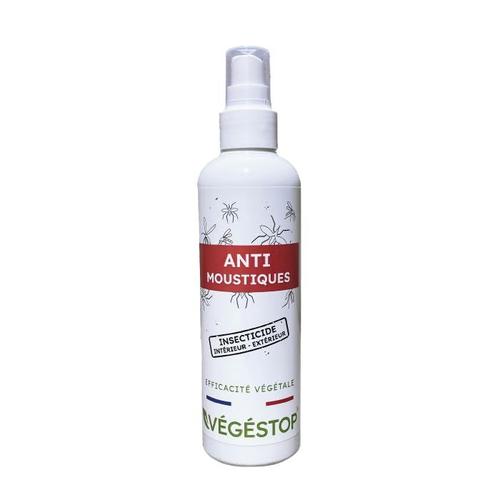 VEGESTOP Insecticide Anti Moustiques - 250 ml - Effet choc foudroyant - Origine végétale - Spray vaporisateur - Double effet répulsif et insecticide - Bonne odeur d'huiles essentielles