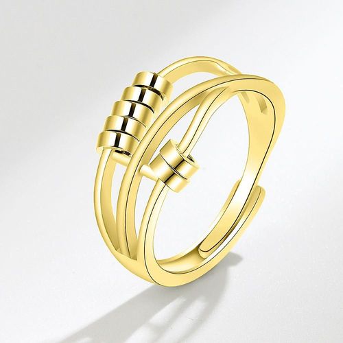 Bague D'anxiété En Argent Sterling 925 Pour Femmes Et Hommes, Anneaux De Paix Fidget Pour L'anxiété, Anti-Stress, Bague Spinner En Or