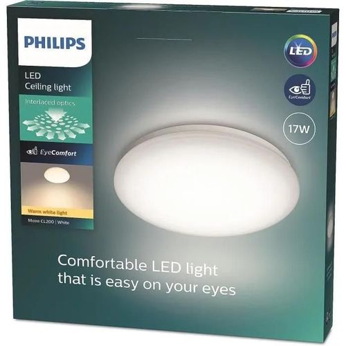 Philips, Plafonnier Led Cl200, Rond, 17w, Blanc Chaud 2700k