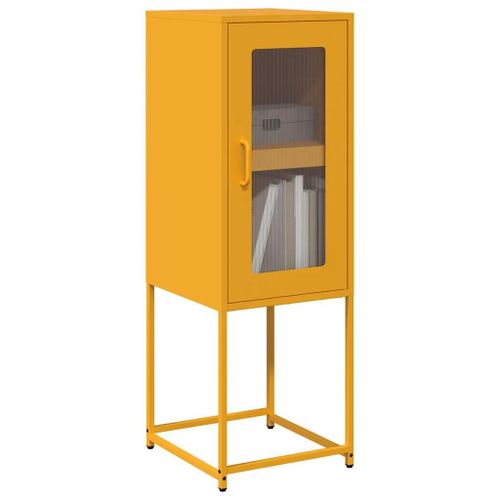 Buffet Jaune Moutarde 36x39x107 Cm Acier Laminé À Froid