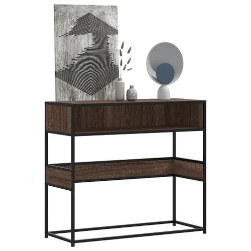 Table Console Chêne Marron 90x35x80 Cm Bois D'ingénierie