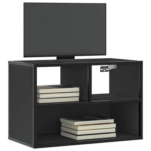 Meuble Tv Noir 60x31x39,5 Cm Bois D'ingénierie Et Métal