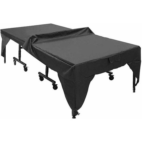 Housse De Protection Pliable Et Imperméable Pour Table De Ping-Pong, En Polyester, Pour Équipement De Sport D'intérieur Et D'extérieur, Noire, 280 X 153 X 73 Cm