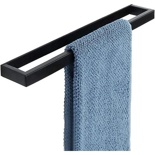 Anneau porte-serviettes de salle de bain, porte-serviettes noir, en acier inoxydable SUS304, 40 cm, fixation murale