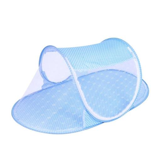 Moustiquaire Pour Bébé, Moustiquaire Pliable Pour Berceau, Moustiquaire Portable Autoportante Avec Fermeture Éclair Bleue