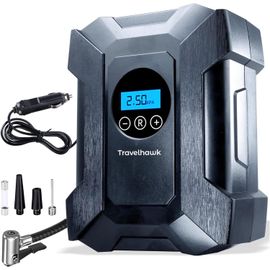 CHECARZHN--NO1-Compresseur 12 V - Pompe À Air Électrique Pour Pneus De Voiture Avec Manomètre Et Lampe De Poche - Compresseur D'Air Portable 100 Psi - Écran Led