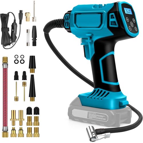 Checarzhn--No1-160 Psi Compresseur Pour Makita 18 V Batterie, Pompe À Air Électrique Compresseur De Voiture Affichage Numérique Led Fonction Arrêt Automatique, Idéal Pour Vélo/Voiture/Ballon