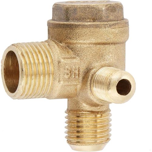 CHECARZHN--NO1-Compresseur D'Air Clapet, 20 X 14 X 10Mm Clapet Anti-Retour 3 Ports En Laiton Filetage Mâle Valve De Compresseur D'Air, 90 Degrés Accessoires Pneumatiques De Tube Connecteur Pièces De