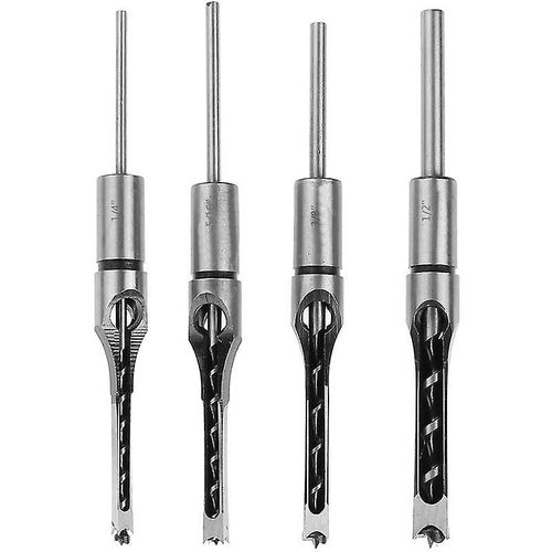 Lot de 4 forets carrés pour le travail du bois, forets carrés, forets carrés, forets carrés, burins à mortaise