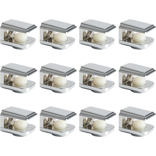 Pince À Verre, Support D'étagère En Verre, Support D'étagère Murale, Fixation Réglable, Verre Adaptatif De 5 À 8 Mm D'épaisseur, Alliage De Zinc, Finition Chrome Poli, 12 Pièces