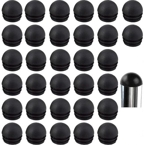 Embouts De Tube De Chaise Ronds Noirs - Protection De Pieds De Chaise En Caoutchouc - 32 Pièces (19 Mm)