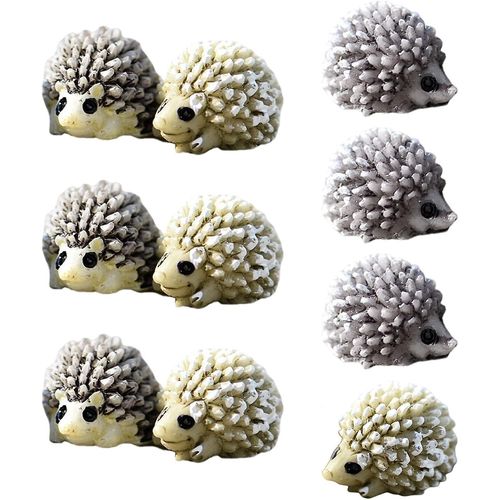 Lot de 10 hérissons miniatures, décoration de jardin féerique, mini maison de poupée, cadeau pour enfants