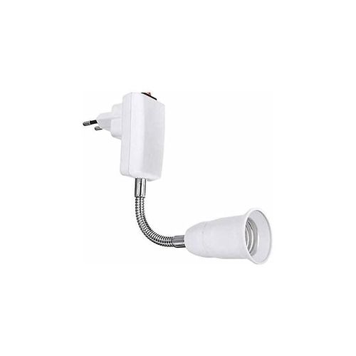 Douille E27 Avec Interrupteur Sans Fil, Culot Blanc Pour Ampoule Led E27, Flexible Avec Bras, Douille Rapide Pour Lampe De Cuisine, Applique Murale (Sans Ampoule)