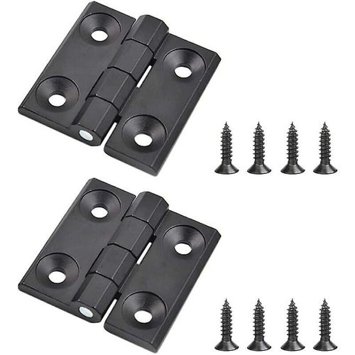 Lot de 2 charnières de placard en alliage de zinc avec vis, noires