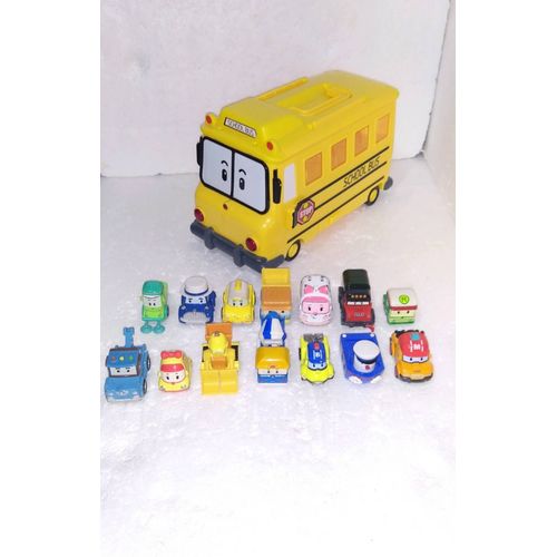 Robocar Poli Véhicule De Rangement Totobus + 14 Véhicules
