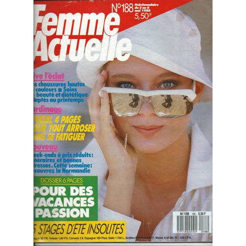 Femme Actuelle 02/05/1988 J-P Capdevielle, Kassav', Indochine, Nadine De Rothschild, Roger Zabel, Withney Houston, A Caus' Des Garçon, Louise Carletti, Anthony Delon, Renée Saint-Cyr, Laurent Terzieff