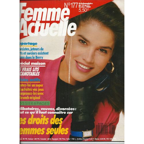 Femme Actuelle 15/02/1988 Touré Kunda, Black, Julie Piétri, Jacques Weber, Nathalie Galan, Jil Caplan, Bette Davis, Les Frères Nacash, Miou-Miou, Christiane Collange, Robert Redford, Maurice Fanon