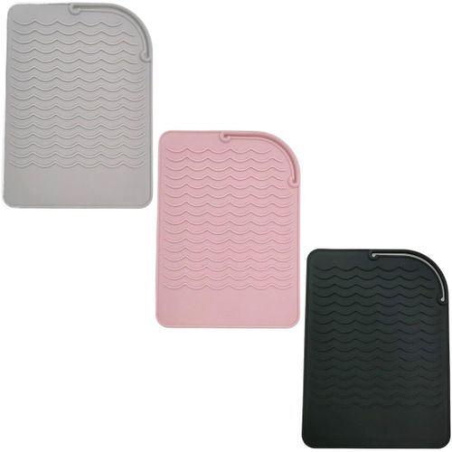 Kal-Grand Tapis Pochette Resistant A La Chaleur De Silicone Pour Boucleur A Cheveux, Lisseur Vapeur, Seche Cheveux, Fer A Boucler,Fer A Lisser, Brosse Chauffante Lissante De Voyage Professionnel