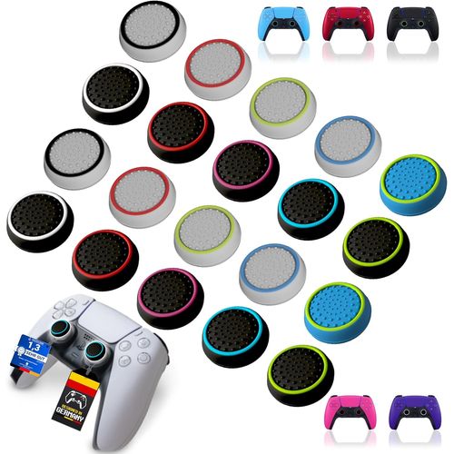 Kal-Ps4 Xbox Ps5 Thumb-Stick Ensemble Accessoires Capuchons Pour Poignées De Manette Pour Xbox One Series X S Switch Pro Controller Ps5 Ps4 Attaches Protection Manette De Jeu (20 Pièces)