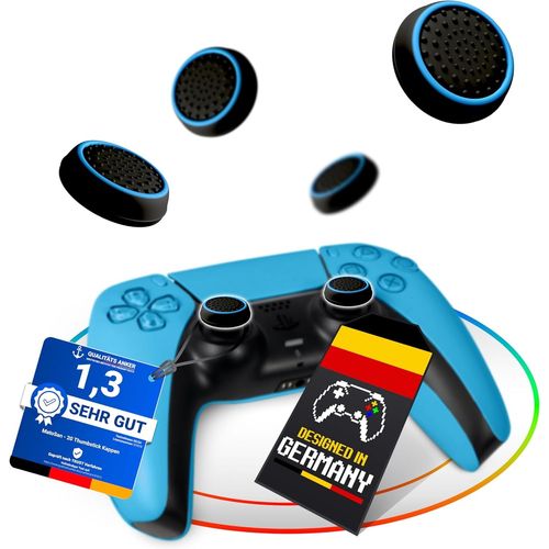 Kal-Ps4 Xbox Ps5 Thumb-Stick Ensemble Accessoires Capuchons Pour Poignées De Manette Pour Xbox One Series X S Switch Pro Controller Ps5 Ps4 Attaches Protection Manette De Jeu (4 Pièces Bleu)