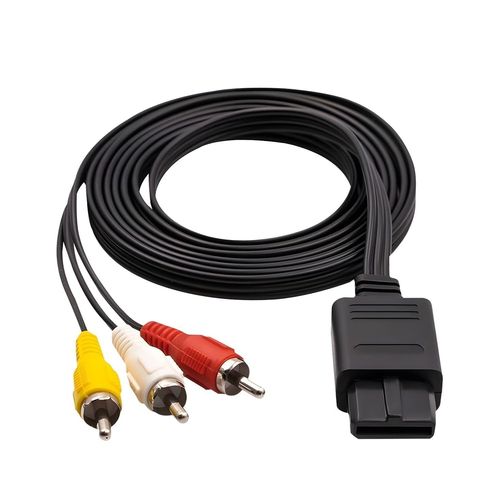 Kal-Câble Av Audio Vidéo Pour Nintendo N64 Rca Cable Composite D'alimentation Stéréo Audio Vidéo Compatible Avec Gamecube Super Nintendo 64 N64 Snes Ngc Gc, 1.8m