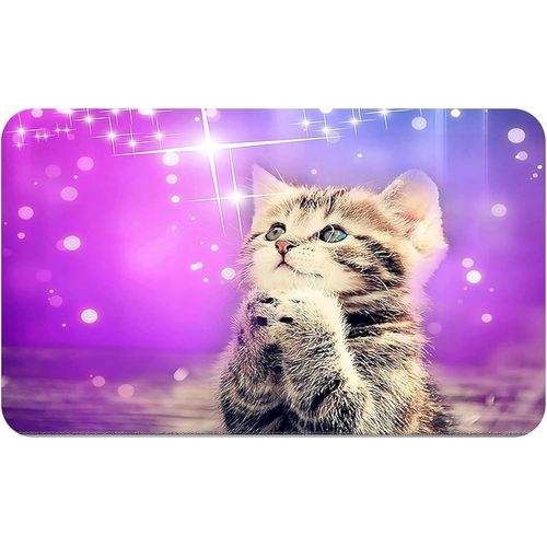 KAL-Tapis De Souris S 24 X 20 Cm, Petit Mouse Pad, Motif Chat, Tapis De Souris En Tissu, Antidérapant, Silencieux, Le Jeu Vidéo, Bureau, Home Office, Lavable, Enroulable, Découpé Au Laser