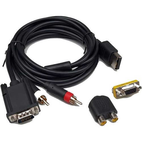 KAL-Cable Vga Haute Definition Compatible Avec La Console Sega Dreamcast (Audio/Video, Adaptateur Rca Et Vga, Pal Et Ntsc...)