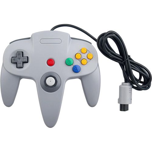 Kal-Filaire Contrôleur Gamepad Joystick Joypad Compatible Pour Nintendo 64 N64 Console Jeux Vidéo Couleur Gris