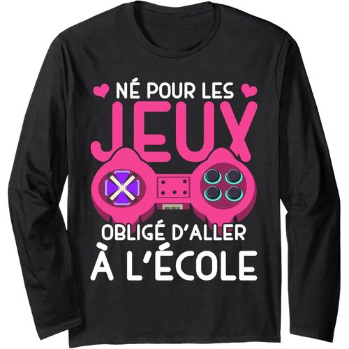 Kal-Console Né Pour Les Jeux Obligé D'aller À L'école Gaming Manche Longue