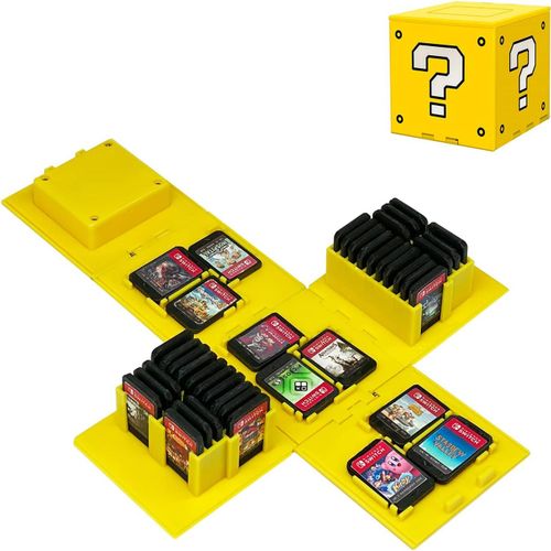 Kal-Boîte De Rangement Pour Cartes De Jeu Switch Game Card,Peut Contenir Jusqu'à 41 Jeux Système De Rangement De Protection Organisateur De Cartes De Jeu Étui Rigide (Q Jaune)