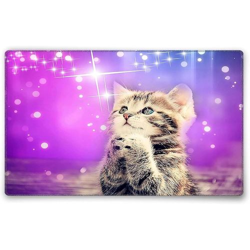 KAL-Tapis De Souris S 24 X 20 Cm, Petit Mouse Pad, Motif Chat, Tapis De Souris En Tissu, Antidérapant, Silencieux, Le Jeu Vidéo, Bureau, Home Office, Lavable, Enroulable, Cousu