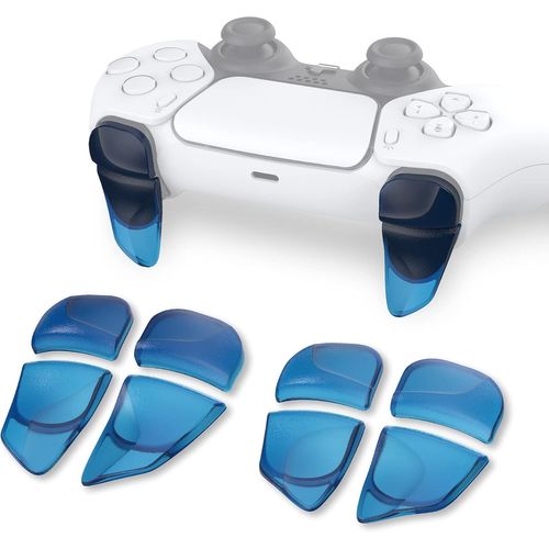 Kal-Bouton Manette Pour Ps5 Gâchette Protection Pour Ps Portal,Trigger Stop Pour Ps5 Edge Controller Accessoires Extension2 Pairs-Bleu Transparent