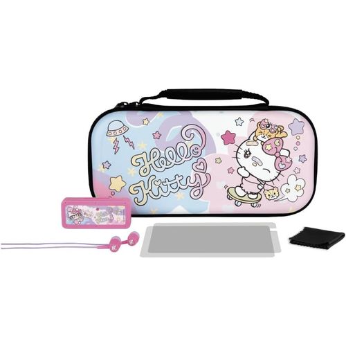 Kal-Hello Kitty Pack D'accessoires Gaming Starter Kit Nintendo Switch, Switch Lite Et Switch Oled - Housse - Verre Trempé - Boîtier Jeux - Écouteurs