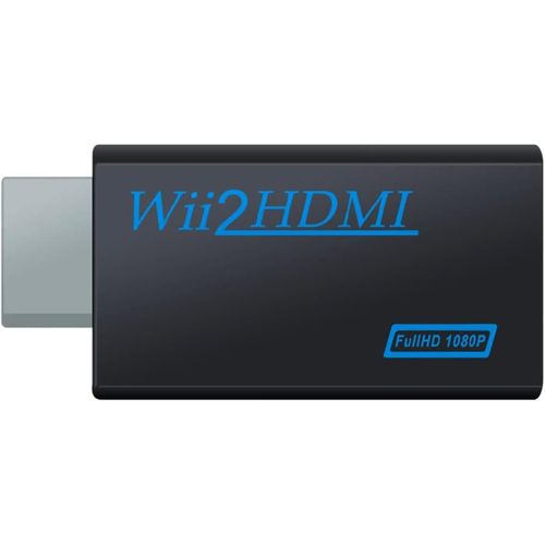 Kal-Adaptateur Wii Hdmi Convertisseur Vidéo Full Hd 1080p/720p Avec Un Port Et Une Sortie Audio De 3,5 Mm Pour Nintendo Wii Jeux Wii Connecteur Wii Moniteurs Tv Projecteurs