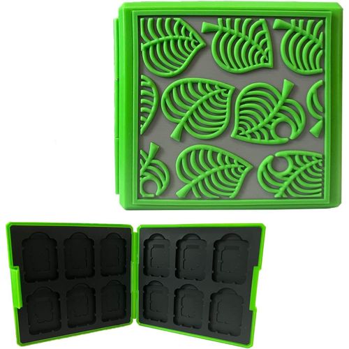 Kal-Boite De Rangement Pour Cartes De Jeux Nintendo Switch,Etui Pour Carte De Jeux Nintendo Switch,Étui De Rangement Compatible Avec Switch Lite (Animal Crossing/Green)