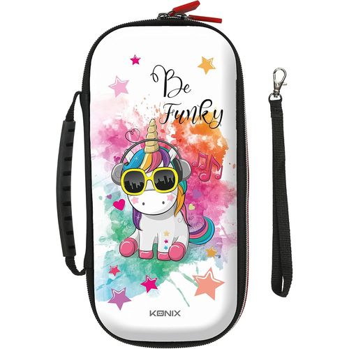 Kal-Unik Housse De Protection Et Transport Pour Consoles Nintendo Switch, Switch Lite Et Switch Oled - Rangement 8 Jeux - Motif Be Funky, Licorne