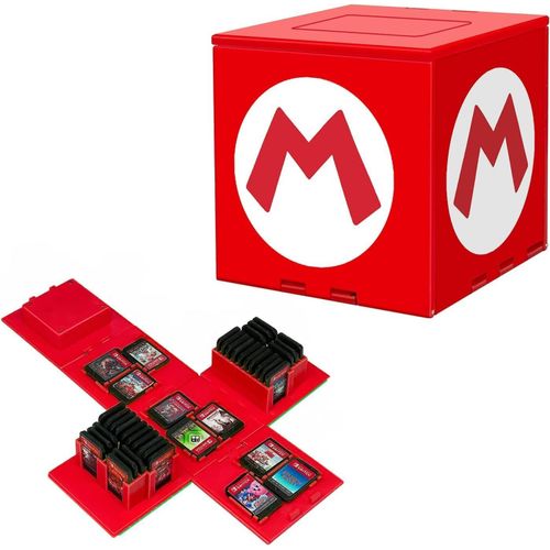 Kal-Boîte De Rangement Pour Cartes De Jeu Switch Game Card,Peut Contenir Jusqu'à 41 Jeux Système De Rangement De Protection Organisateur De Cartes De Jeu Étui Rigide (M Rouge)