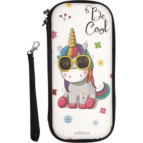 Kal-Unik Housse Étui De Protection Et Transport Pour Console Nintendo Switch - Rangement 8 Jeux - Motif Be Cool Licorne