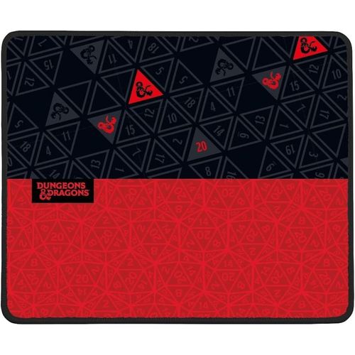 KAL-Dungeons & Dragons Tapis De Souris Gaming 32 X 27 Cm - Base Antidérapante En Caoutchouc - Rouge Et Noir