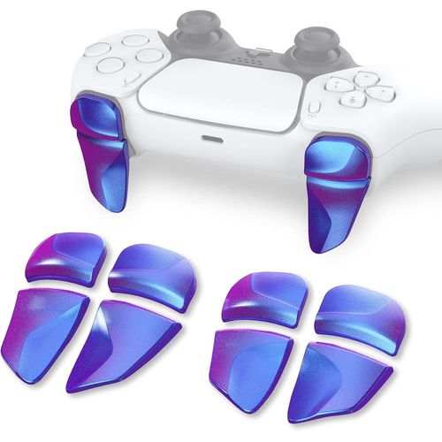Kal-Bouton Manette Pour Ps5 Gâchette Protection Pour Ps Portal,Trigger Stop Pour Ps5 Edge Controller Accessoires Extension2 Pairs-Caméléon Rouge Violet Bleu
