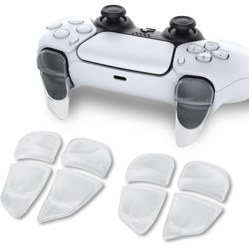 Kal-Bouton Manette Pour Ps5 Gâchette Protection Pour Ps Portal,Trigger Stop Pour Ps5 Edge Controller Accessoires Extension2 Pairs-Transparent
