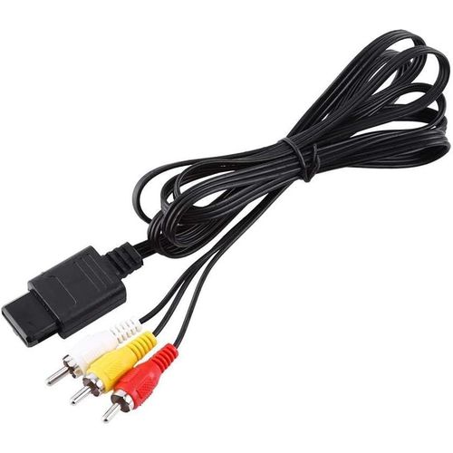 Kal-Câble Audio Tv Vidéo Câble Composite Rca A/V, Câble Vidéo Composite Tv Av De 1,8m Avec Cordon De Remplacement Câble Tv A/V Compatible Avec La Console De Jeu Nintendo Gamecube N64