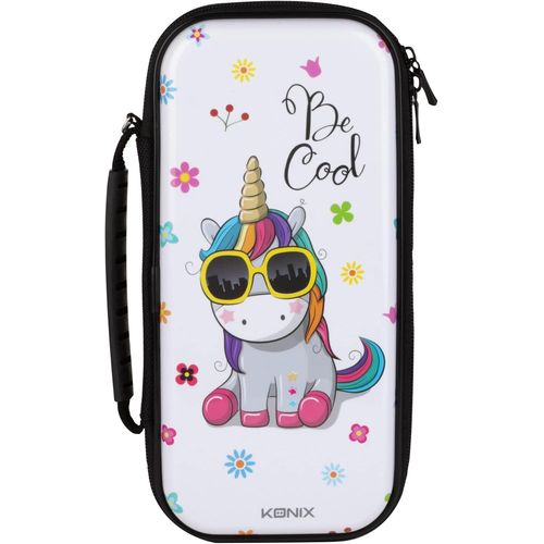 Kal-Unik Housse De Protection Et Transport Pour Consoles Nintendo Switch, Switch Lite Et Switch Oled - Rangement 8 Jeux - Motif Be Cool, Licorne