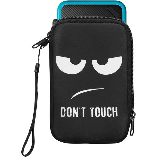 Kal-Housse Compatible Avec Nintendo 3ds Xl - Sacoche De Protection Pour Console De Jeux Vidéos En Néoprène - Don't Touch Blanc-Noir