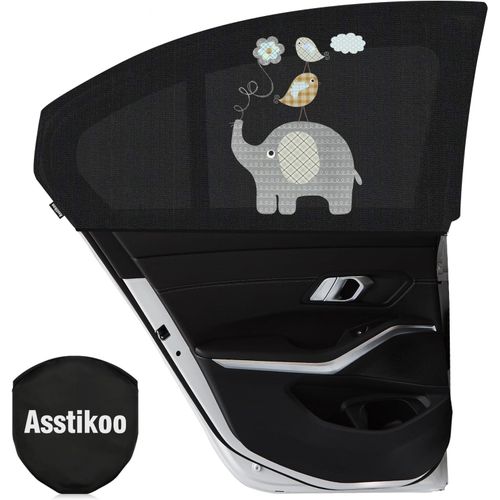 Checarzhn--No1-Pare Soleil Voiture Bébé Extensible, Protection Solaire Pour Enfants, Fenêtre Latérale, Bloquer Les Rayons Uv Anti Moustiquaire, Taille Universelle Pour Plupart Des Voitures, Lot De 2